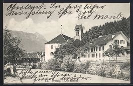 Gsteig, Kirche und Gasthaus Steinbock Pe