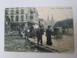 Alte Ansichtskarte Luzern Hochwasser Juni 1910 R3