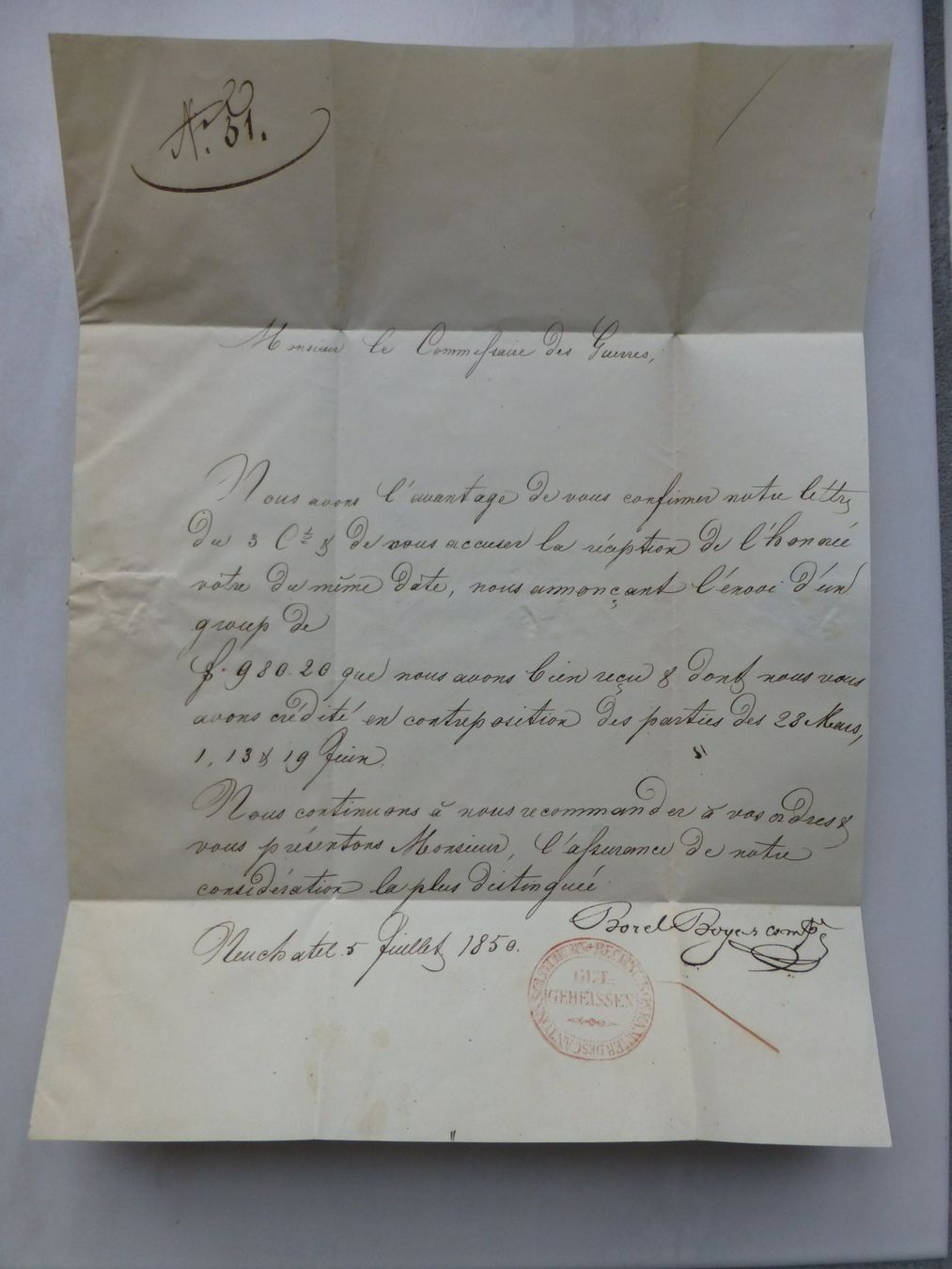 Documenti: Neuchatel nach Solothurn 1850 – Usato da Bettlach venduto da 1saurer 2