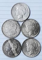 ONE Dollar USA, 2x 1921, 2x 1922, 1x 1925