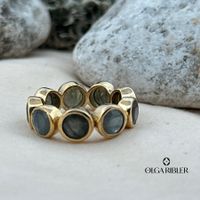Memory Silber Ring 925 Grösse 59 Labradorite