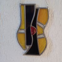 Glasscheibe signiert A. Engeler