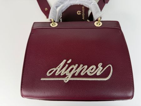 Aigner Handtasche Leder bordeauxrot neu mit Etikett Bag