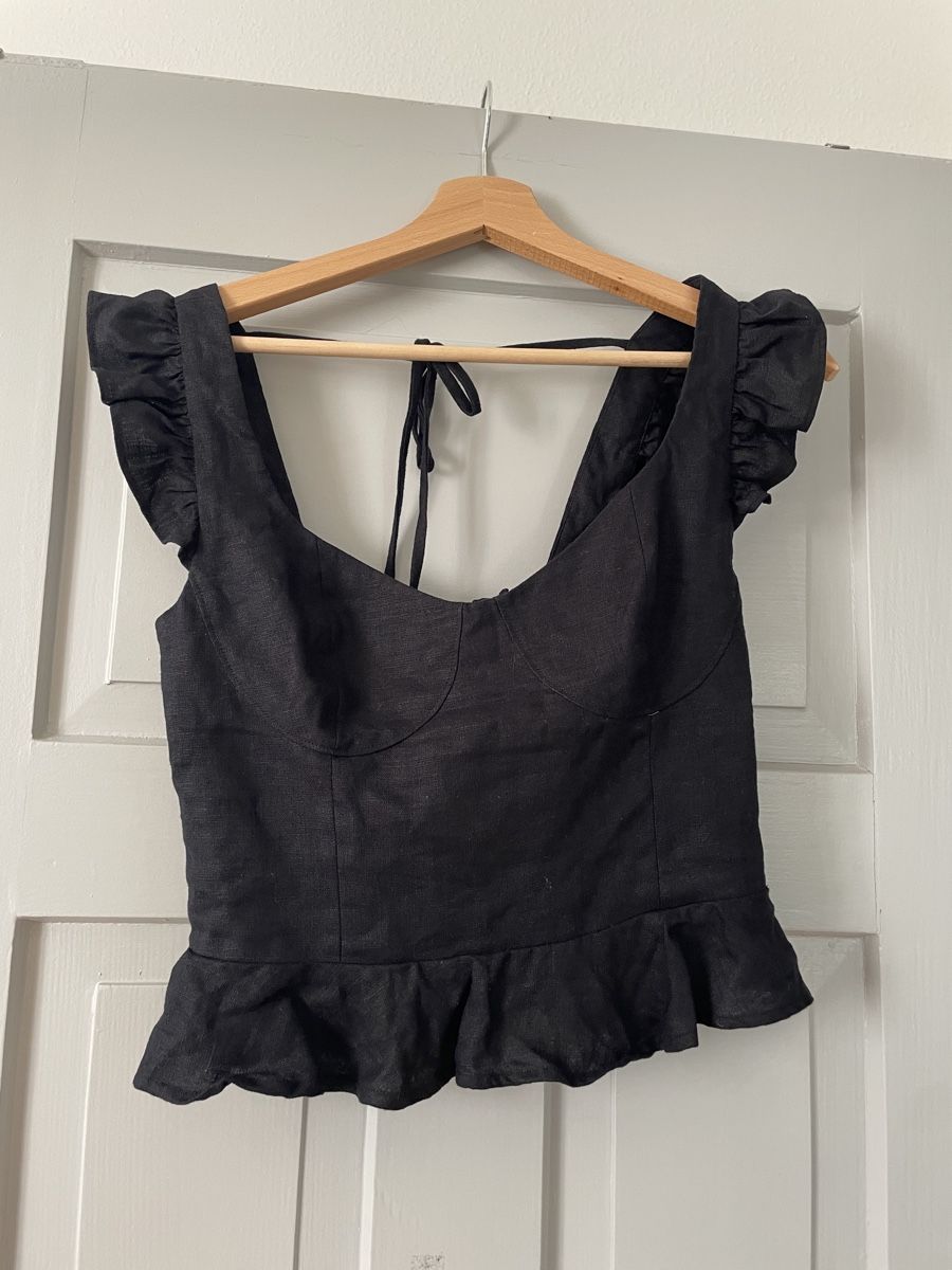 Reformation Top: reformation leinen schwarzes top – Nuovo (secondo la descrizione) da Zürich venduto da M500ZH