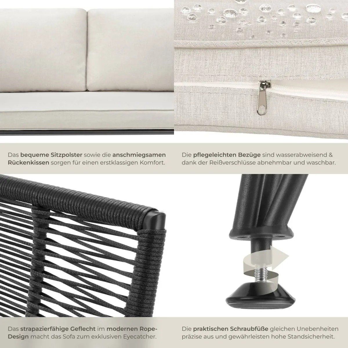 Divani: Garten Loungesofa Rope Design mit Polyrattan VELTORA – Nuovo e nell'imballaggio originale da Lachen SZ venduto da sw3zzy 4