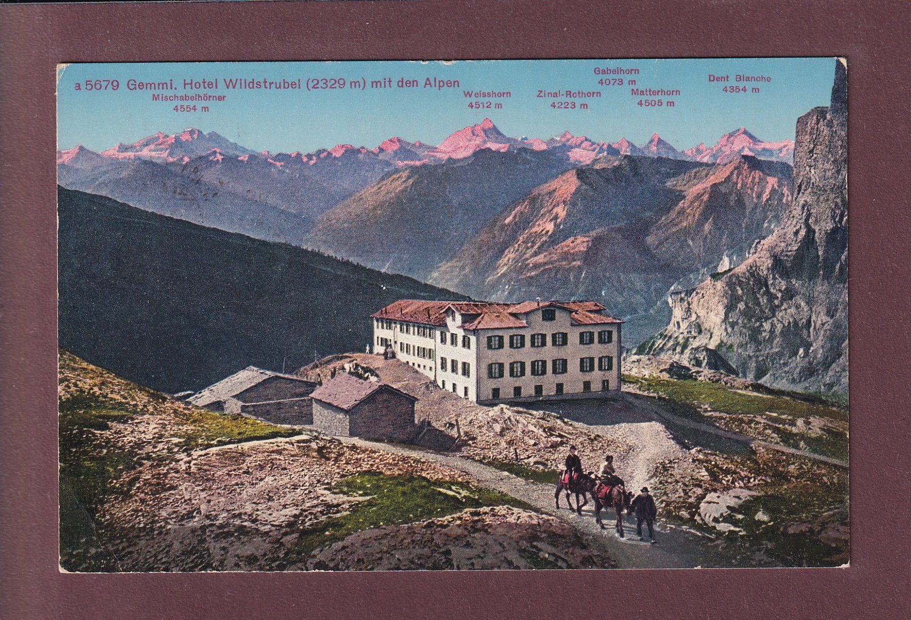 Ansichtskarten: Gemmi - HOTEL WILDSTRUBEL - 1930 // Eckbug // – Gebraucht aus Pully von nicecards
