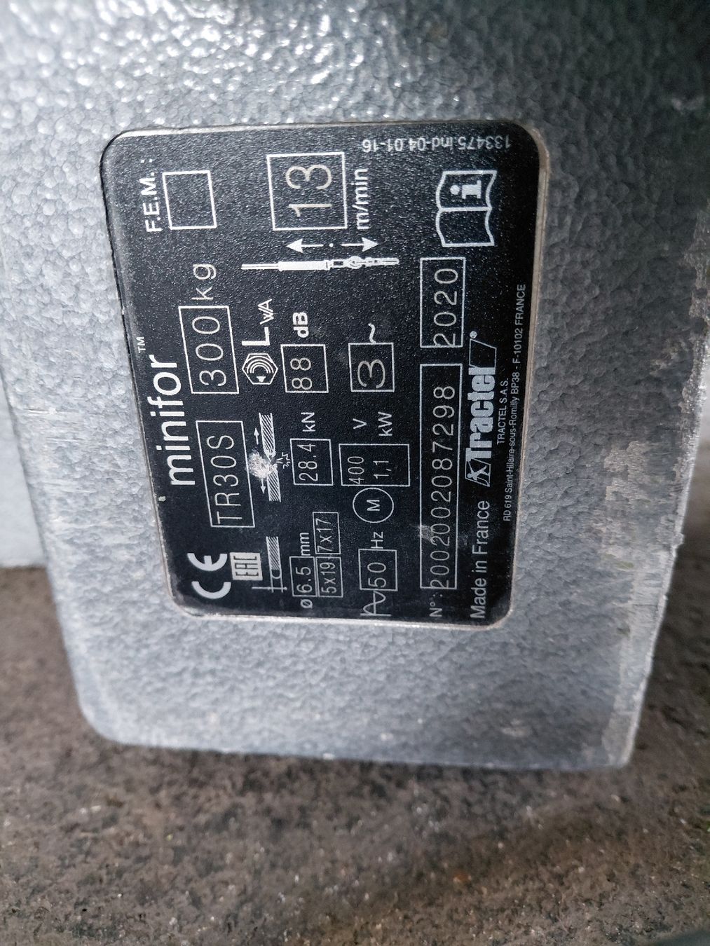 Altro per stoccaggio & trasporto: Motorseilzug Minifor TR 30S – Usato da Schüpfen venduto da Marathon013 2