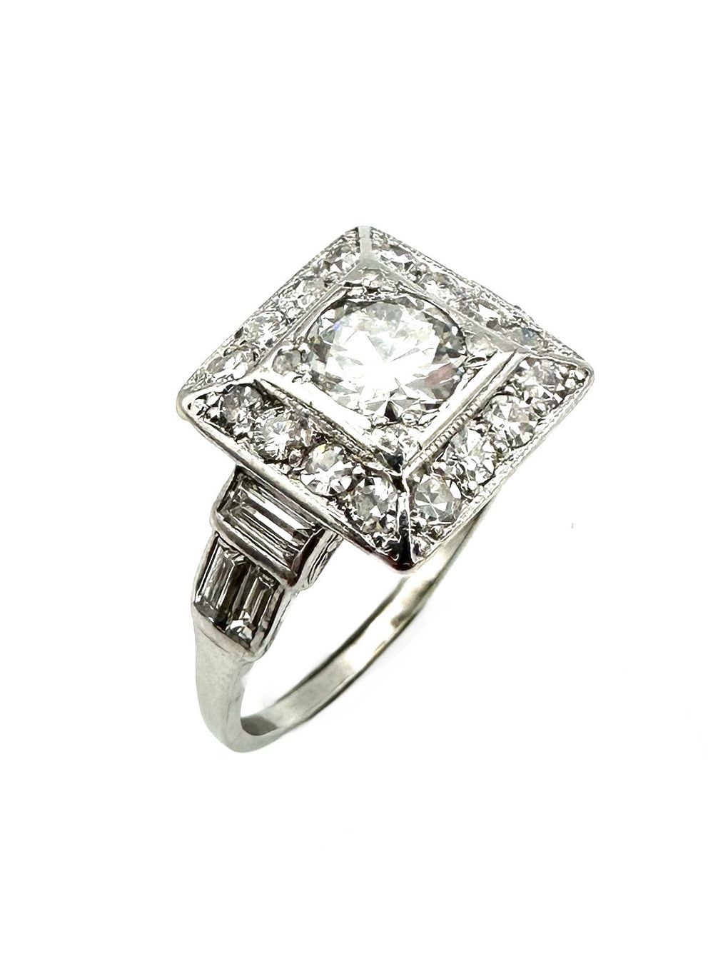 Anelli: Bague Art-Déco platine et diamants – Usato da Renens VD venduto da Diademe.sarl 2