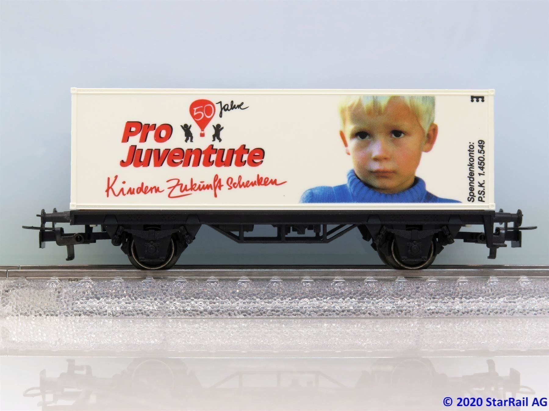 Märklin Modellini di ferrovie: Märklin 4482.019 Containerwagen DB Pro Juventute Ep. IV – Nuovo e nell'imballaggio originale da Ennetbaden venduto da StarTrain 1