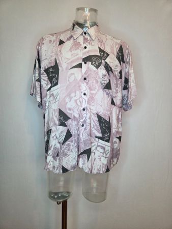 Vintage Hollywood-Print Hemd 80er - L/XL