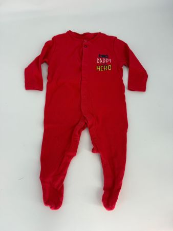 Roter Baby Schlafanzug/ Pyjama Gr. 68 "Daddy is my Hero"