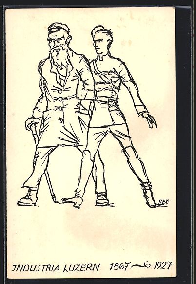 Cartoline postali: Luzern, Industria 1867-1927, studentisch – Usato da Berlin venduto da bartko-reher