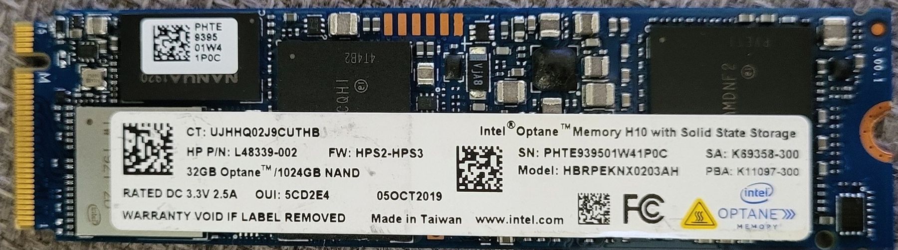 Intel Harddisks: 1×Intel Optane Memory H10 1024GB SSD – Gebraucht aus Zürich von Gulbi1919