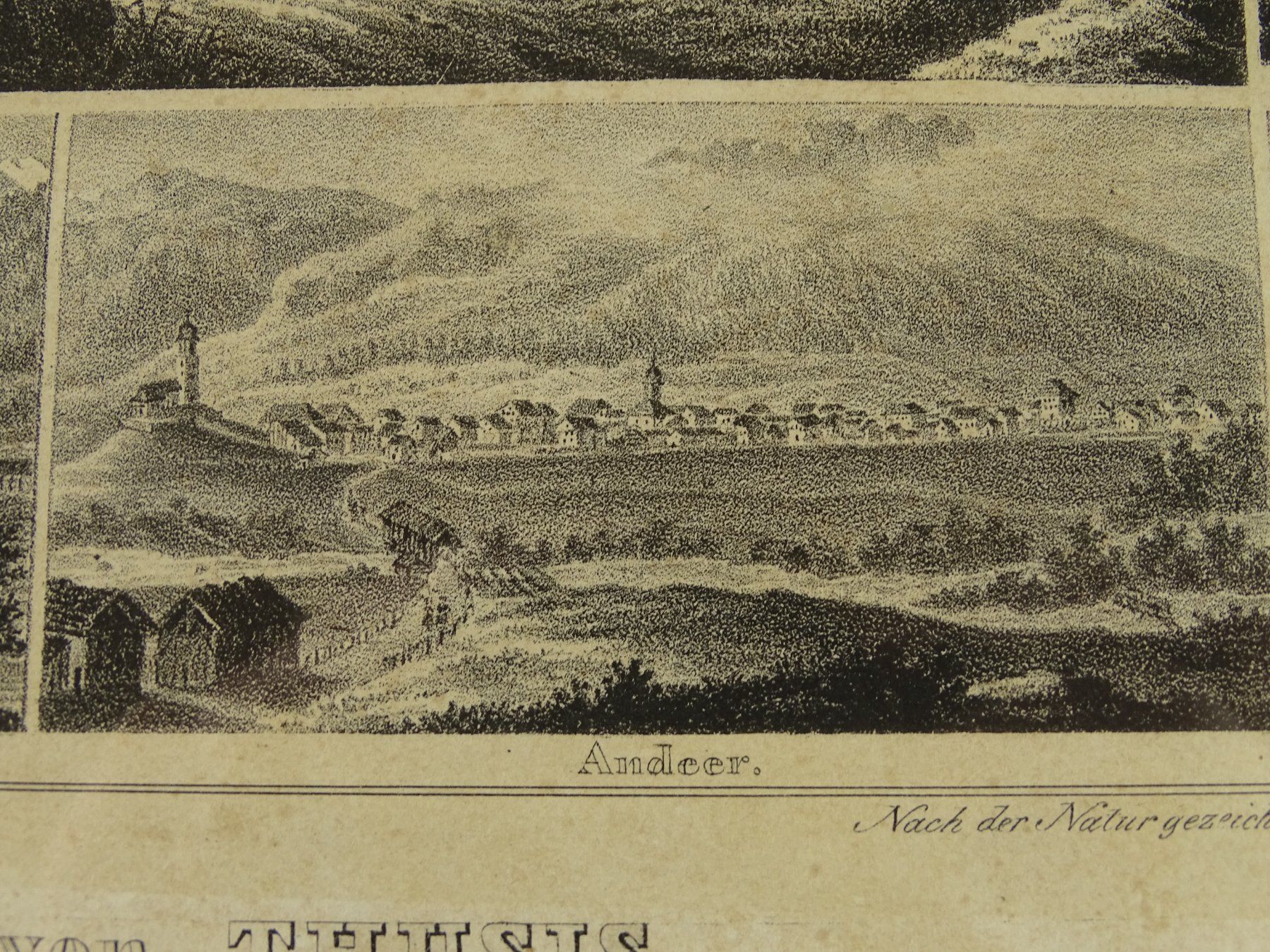 Incisioni: THUSIS, LITHOGRAPHIE UM 1840 – Usato da Grüningen venduto da Kartensammler 8