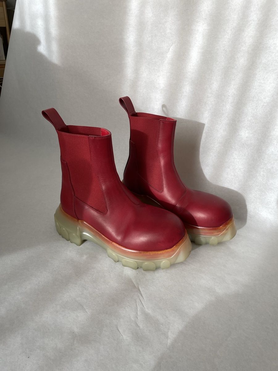 Rick Owens Scarpe da uomo: Rick Owens Bozo Beetle Tractor Boots / Rot – Usato da Adliswil venduto da sel_s6cw 1