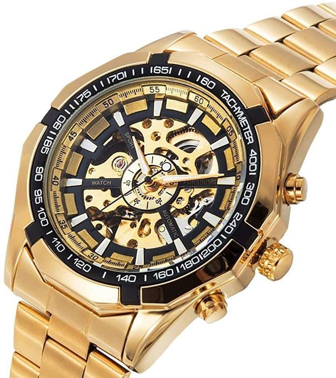 Edle Skelett Automatik Uhr Armbanduhr Herrenuhr Automatikuhr (Neu