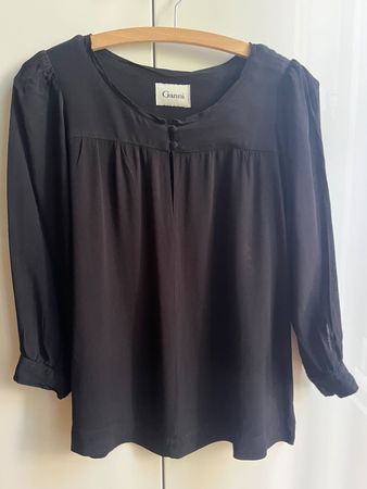 Ganni schwarze Bluse (Gr. S)