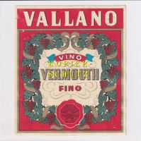 Etikette (gross) - Vino Vermouth Fino "Vallano" /bd
