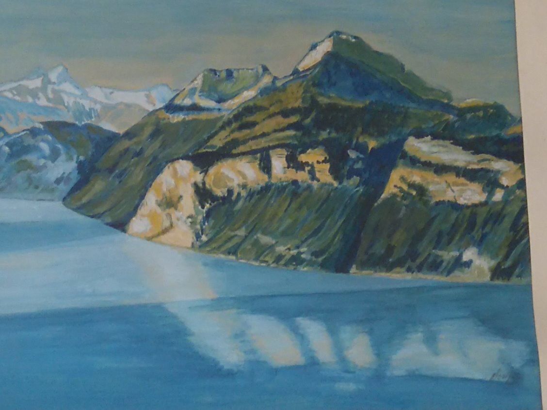 Poster & Bilder: Landschaft Berg mit See, Bild antik gerahmt – Gebraucht aus Luzern von Einh0rn 4