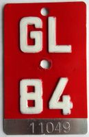 Velonummer Glarus 1984 GL 84