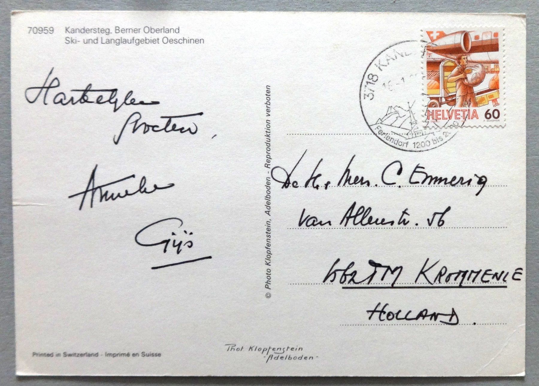Cartoline postali: Oeschinensee, Kandersteg – Usato da Fétigny venduto da Billy2miny 1