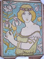 Paul Berthon 1900 Art Nouveau Lithographe 71 x 54.5 cm