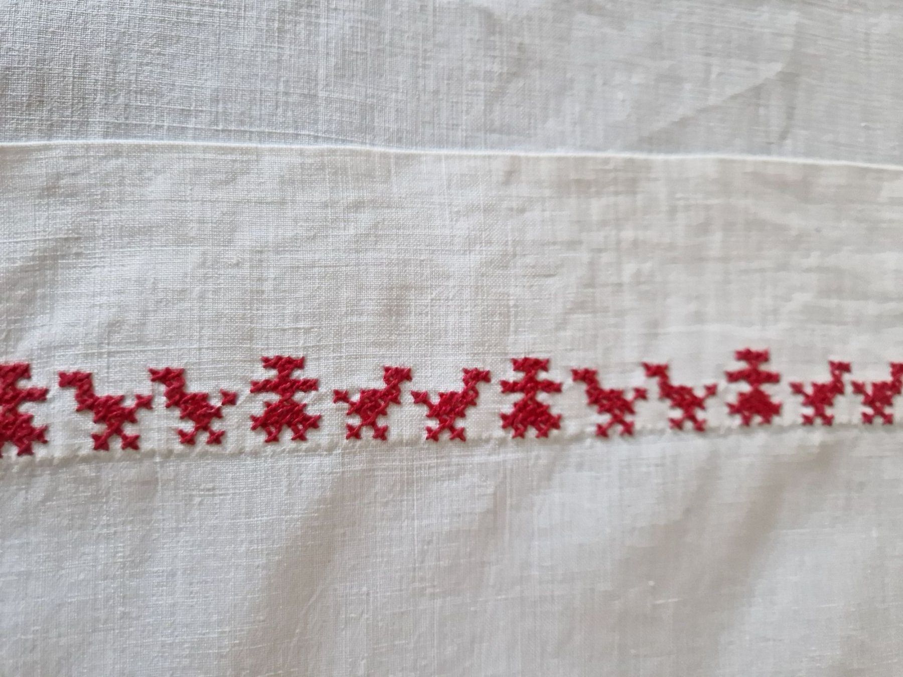 Biancheria da letto: Leinentuch oder Vorhang 110x89cm – Usato da Bern venduto da Antikbatik 3