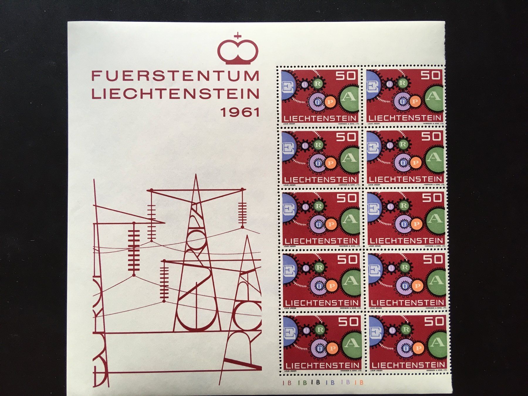 Alle Briefmarken: Liechtenstein 1961 Europa Cept 3x Bogen – Gebraucht aus Nesslau von zueri6 2