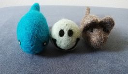 Katzenspielzeug Maus Ball Fisch 3 Spielsachen Handgemacht
