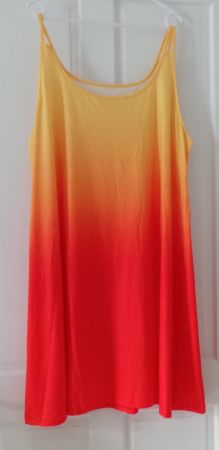 Kurzes Kleid orange-rot 4XL