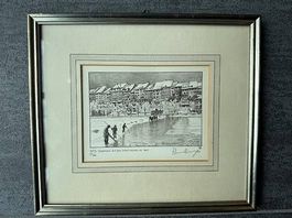 Bild Eissägen auf dem Wiler Stadtweiher um 1900