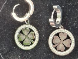 INOX / AISI Kleeblatt earrings Ohrringe Ohrstecker Damen