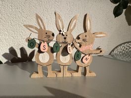 Herzige Osterdekoration, Osterhasen aus Holz