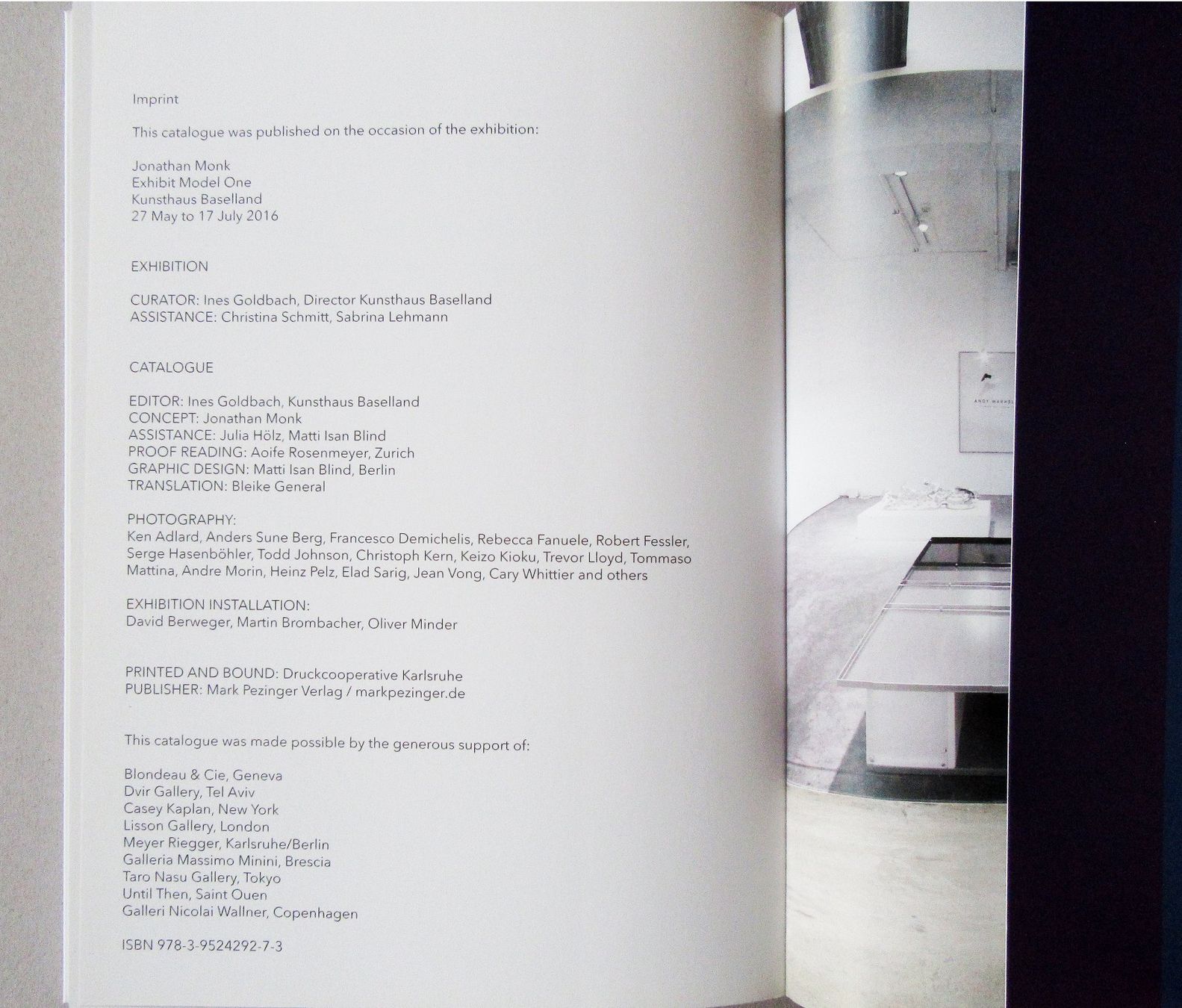 Libri: Jonathan Monk / Exhibit Model One – Usato da Suhr venduto da Pons7 2