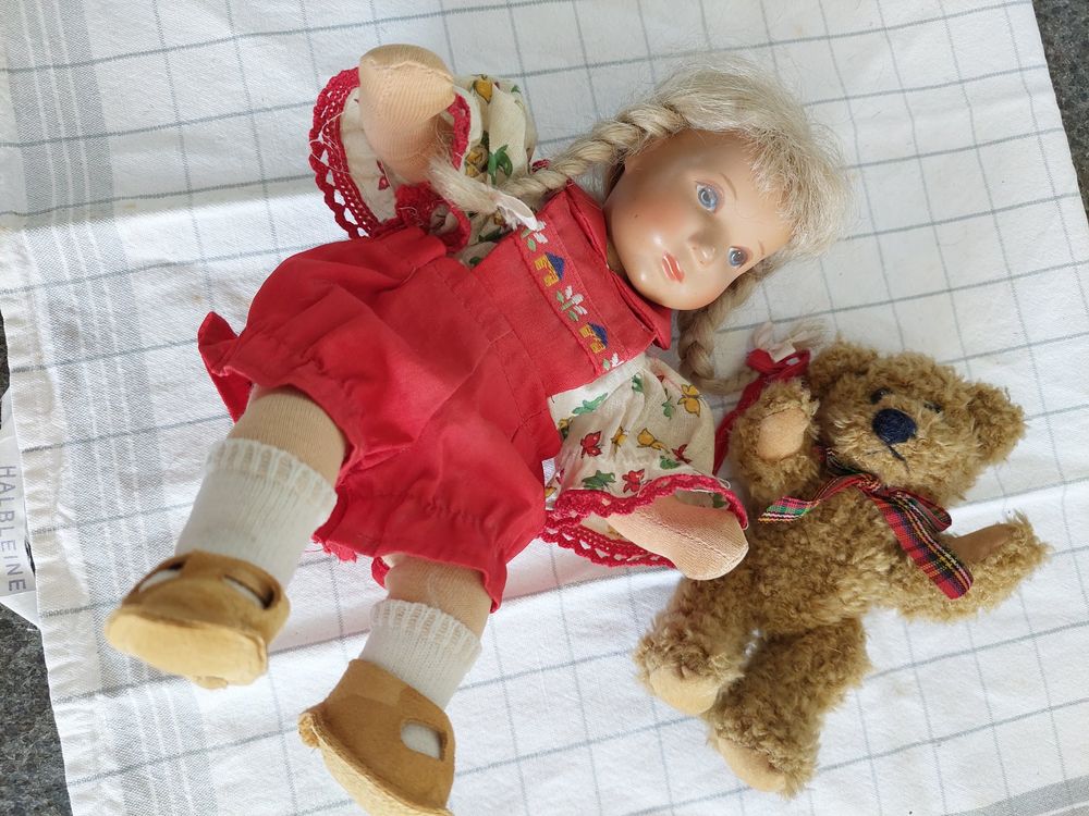 Käthe Kruse Püppchen mit Bärli Estrichfund | Kaufen auf Ricardo