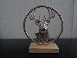 Hirsch Kopf auf Sockel (16 cm)