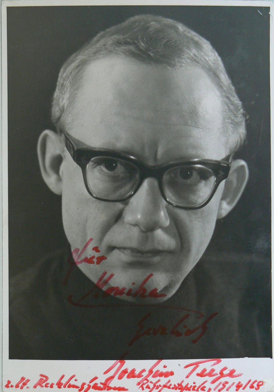 Autogramme: Joachim Teege (1925-1969) Schauspieler - Autogramm – Gebraucht aus Dietikon von cyranos1