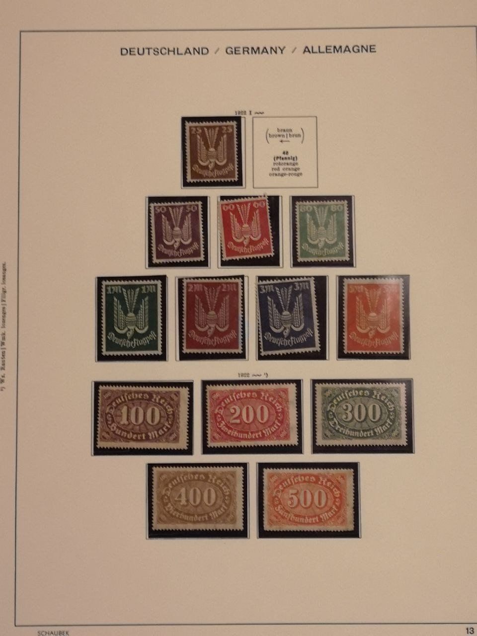 Tutti i francobolli: Deutsche Briefmarken 1920-1923. 10 Seiten. – Usato da Bern venduto da Yunkom 2