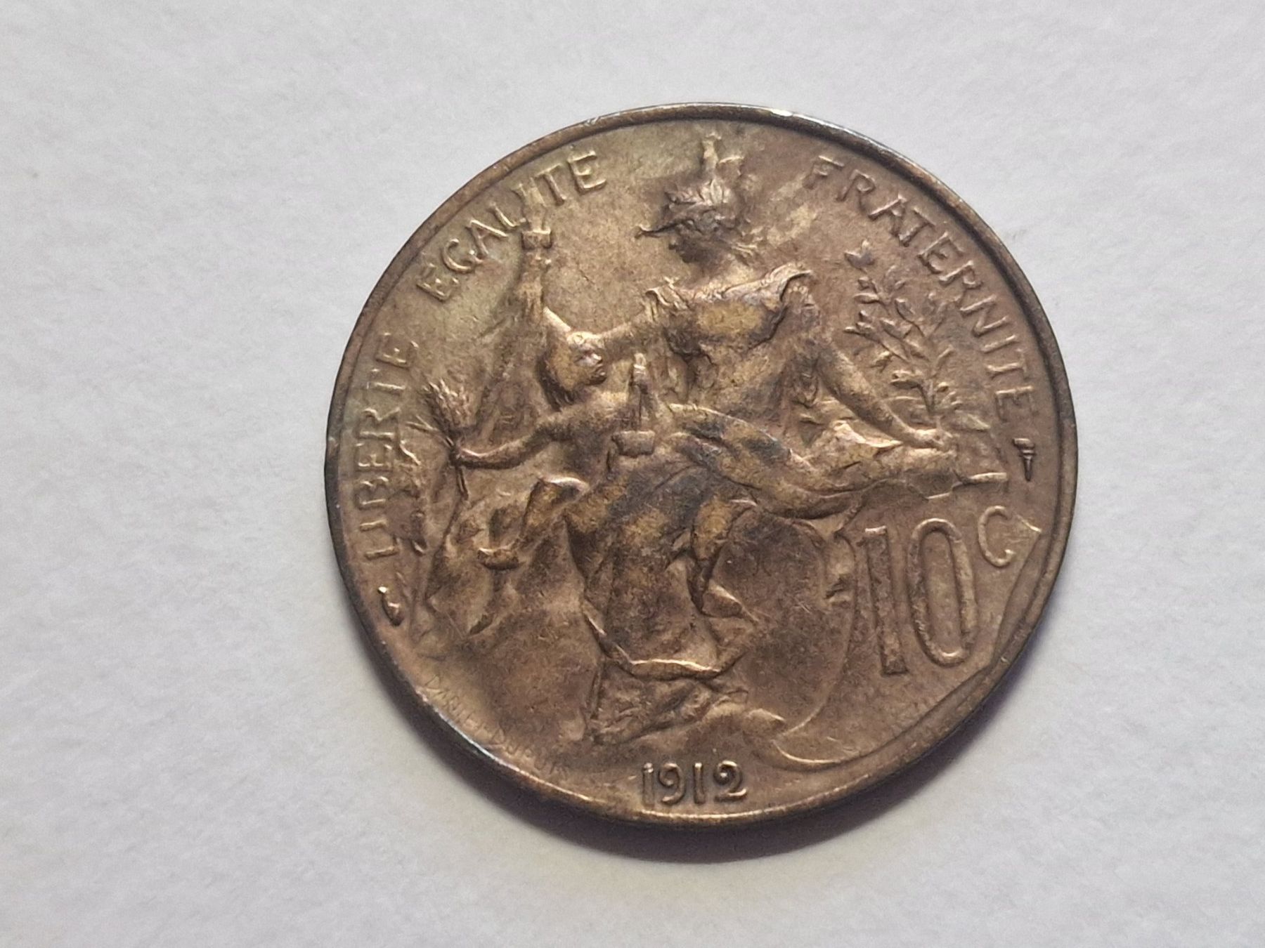 Alle Münzen: Frankreich 10- Cent 1912. – Gebraucht aus Zürich von Moreira01 1
