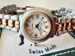 ZENO Swiss Golfer 2607.2, Steel/Gold, 25mm, Sapphire crystal