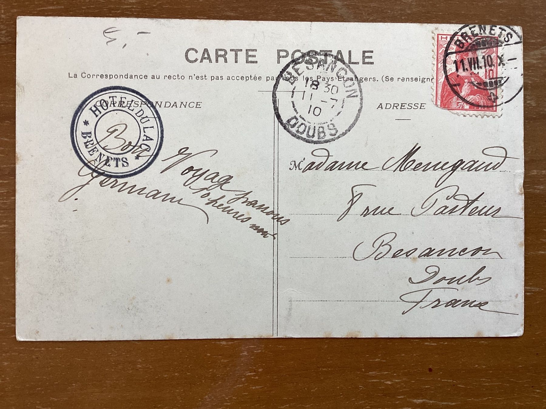 Cartoline postali: AK Col des Roches 1910 – Usato da Zürich venduto da Tolima194 1