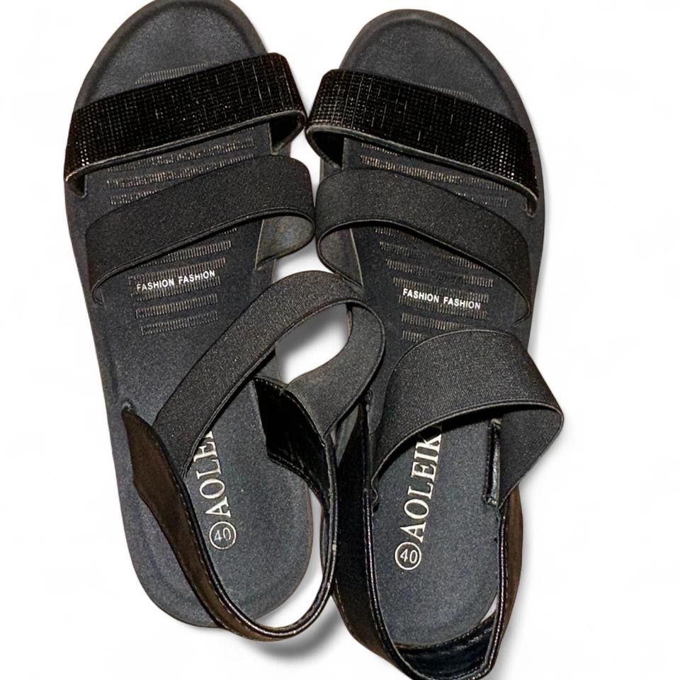 Scarpe da donna: Black sandals with diamanté straps, size 40 – Usato da Winterthur venduto da hachiscutecloset 2