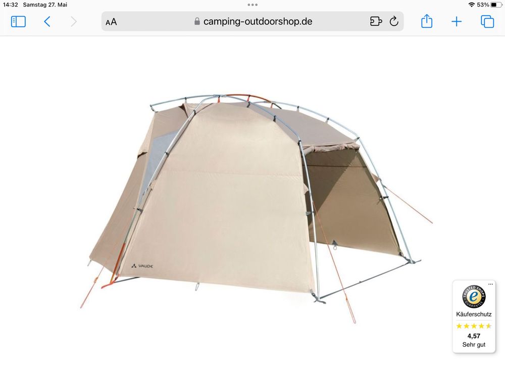 Vaude Drive Van XT – Tente Pour Camping-Car 5 Personnes, Fixation Arrière Ou Latérale, Sand