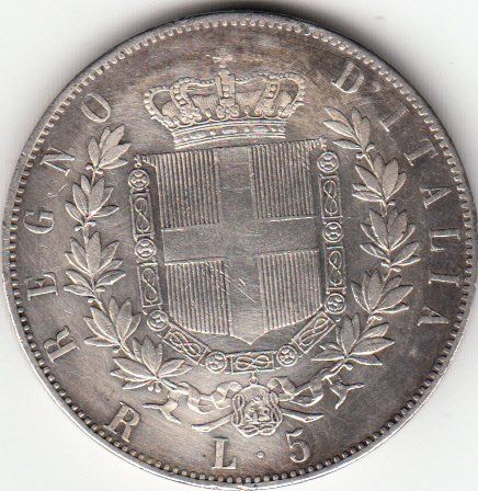 Tutti le monete: Italien -- 5 Lira 1877 – Usato da Gossau SG venduto da Gallus00 1