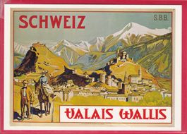 WERBEKARTE, VALAIS WALLIS, EDMOND BILLE 1906 (REPRODUKTION)