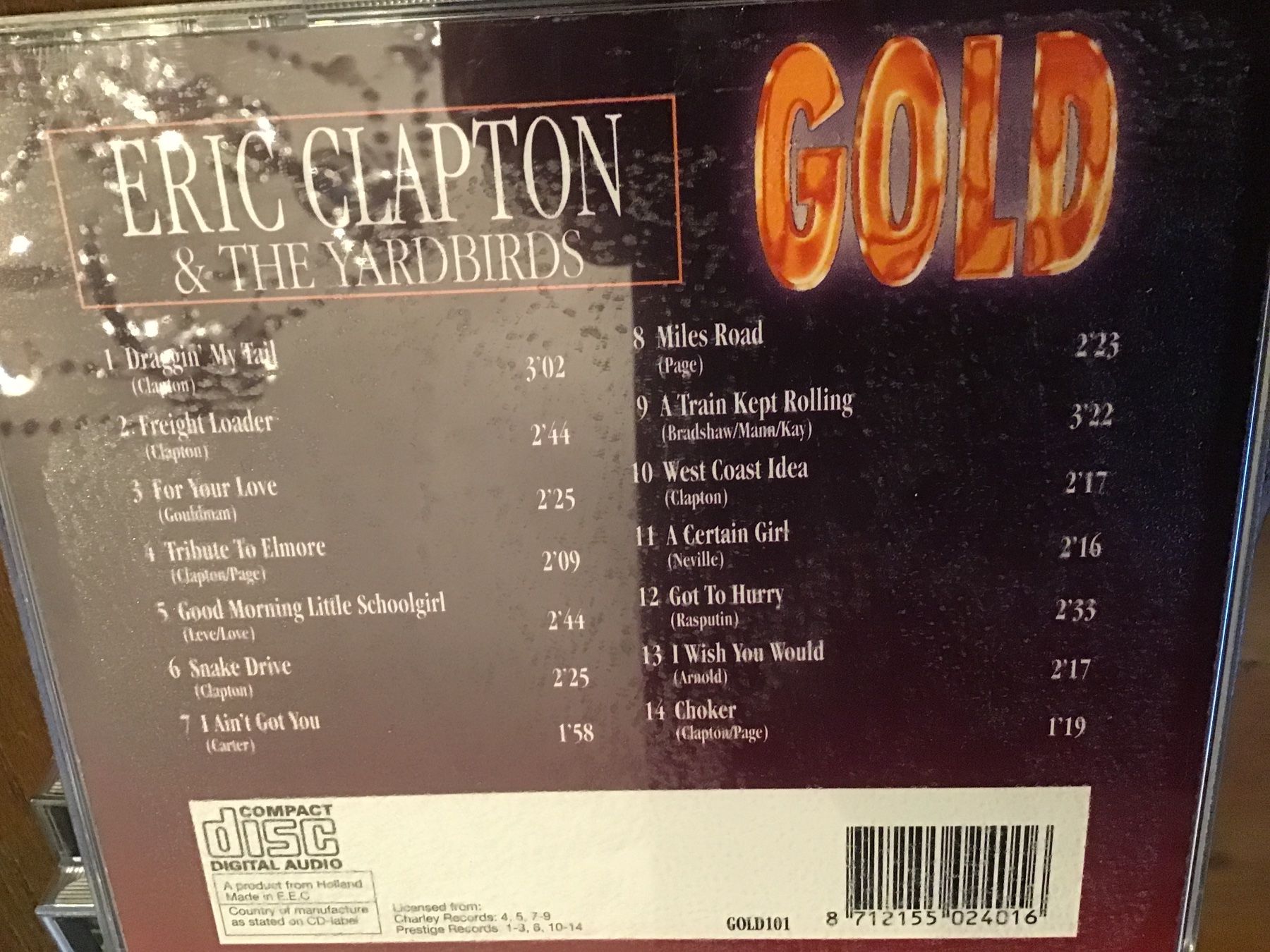 CD: Eric Clapton & The Yardbirds - Gold CD,   * – Usato da Thierachern venduto da sweden08 1