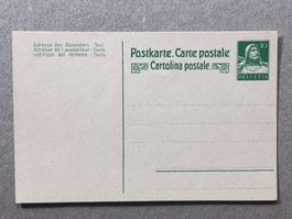 Postkarte Tell 10 Rp ungebraucht mit Abs