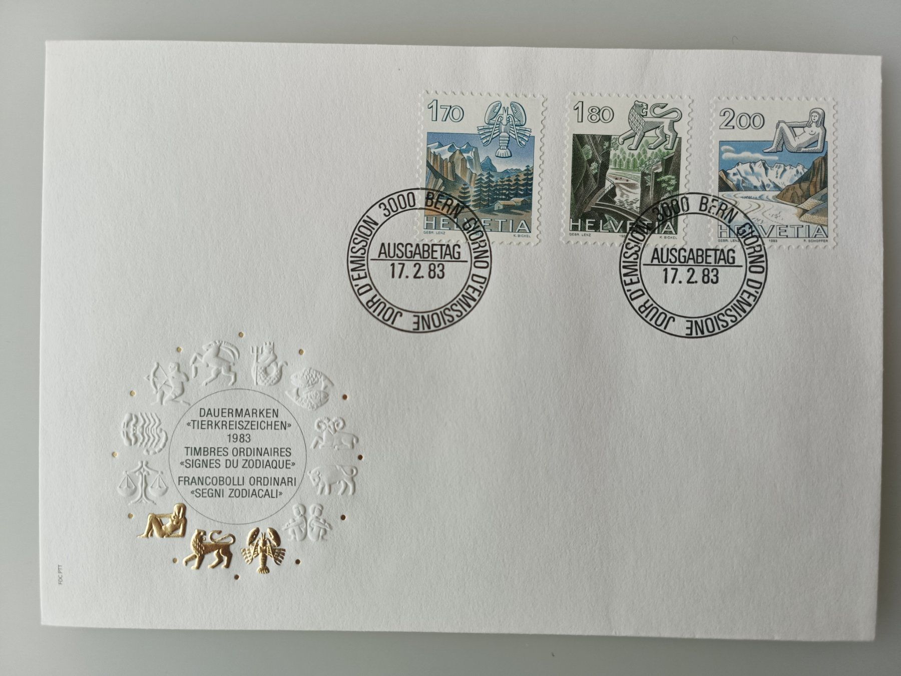 Alle Briefmarken: 1983 FDC Sternzeichen – Gebraucht aus Dübendorf von goeggi79