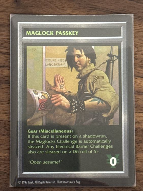 Shadowrun Maglock Passkey Sammelkarte Vintage 1997! Top! (Gebraucht) in ...