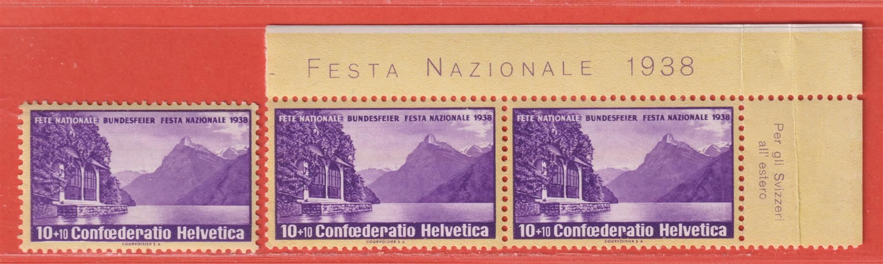 Bundesfeier - Pro Patria: 1938 B1y glatt/B1z geriffelt postfrisch – Gebraucht aus Sarmenstorf von